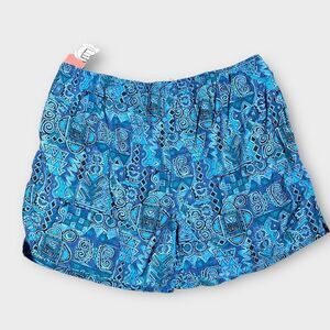 Vintage Swim Trunks Blue Tribal Design Mens 3X